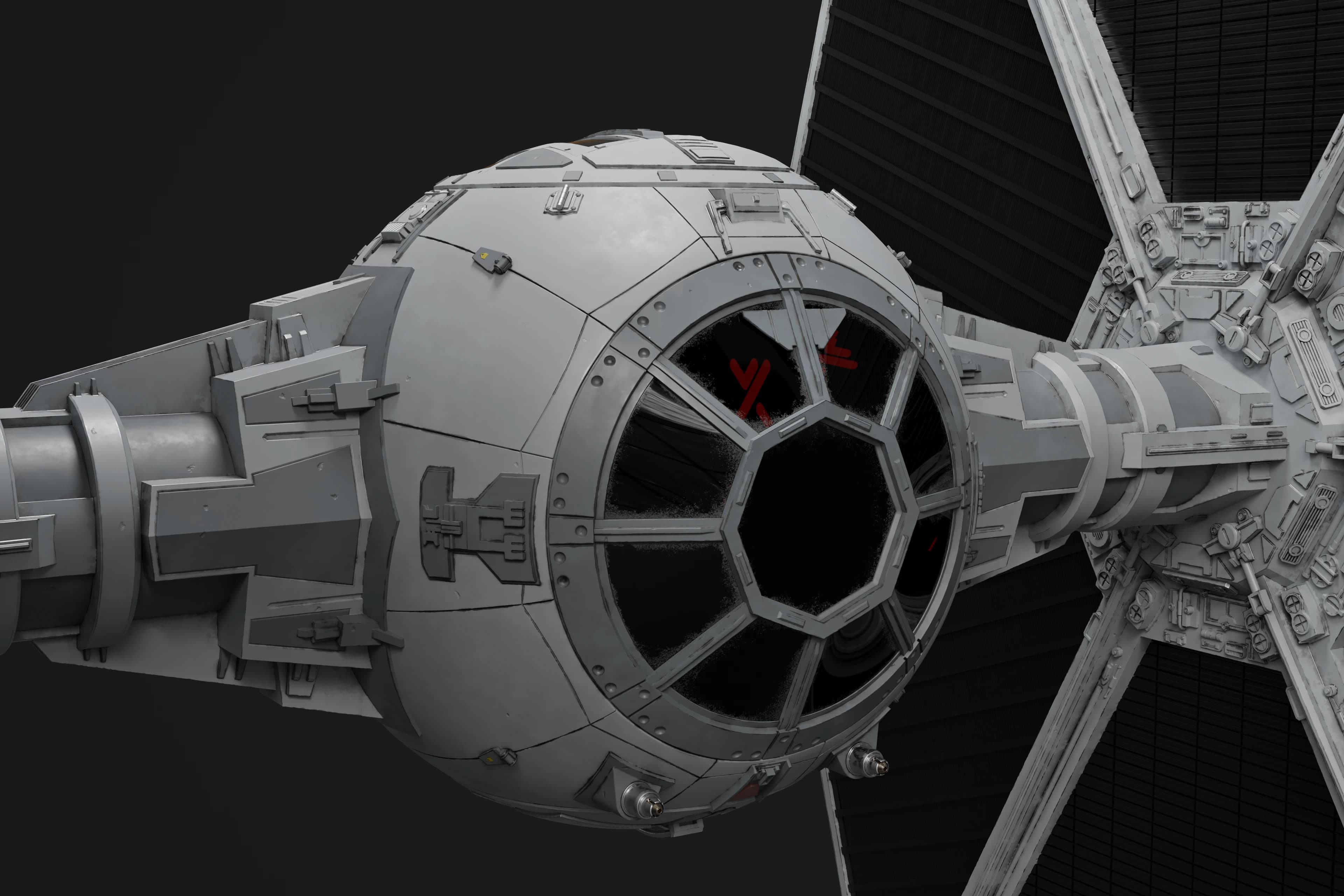 TIE-fighter — cockpit detail, profile